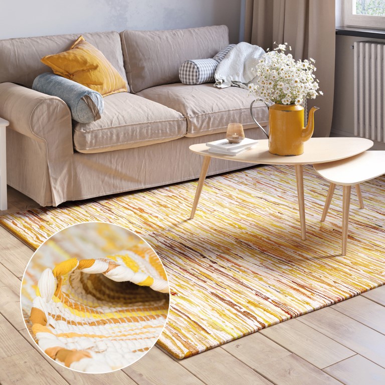 MyFlair Teppich Saroya 110cm x 60cm, Farbe Gold Mix, rechteck