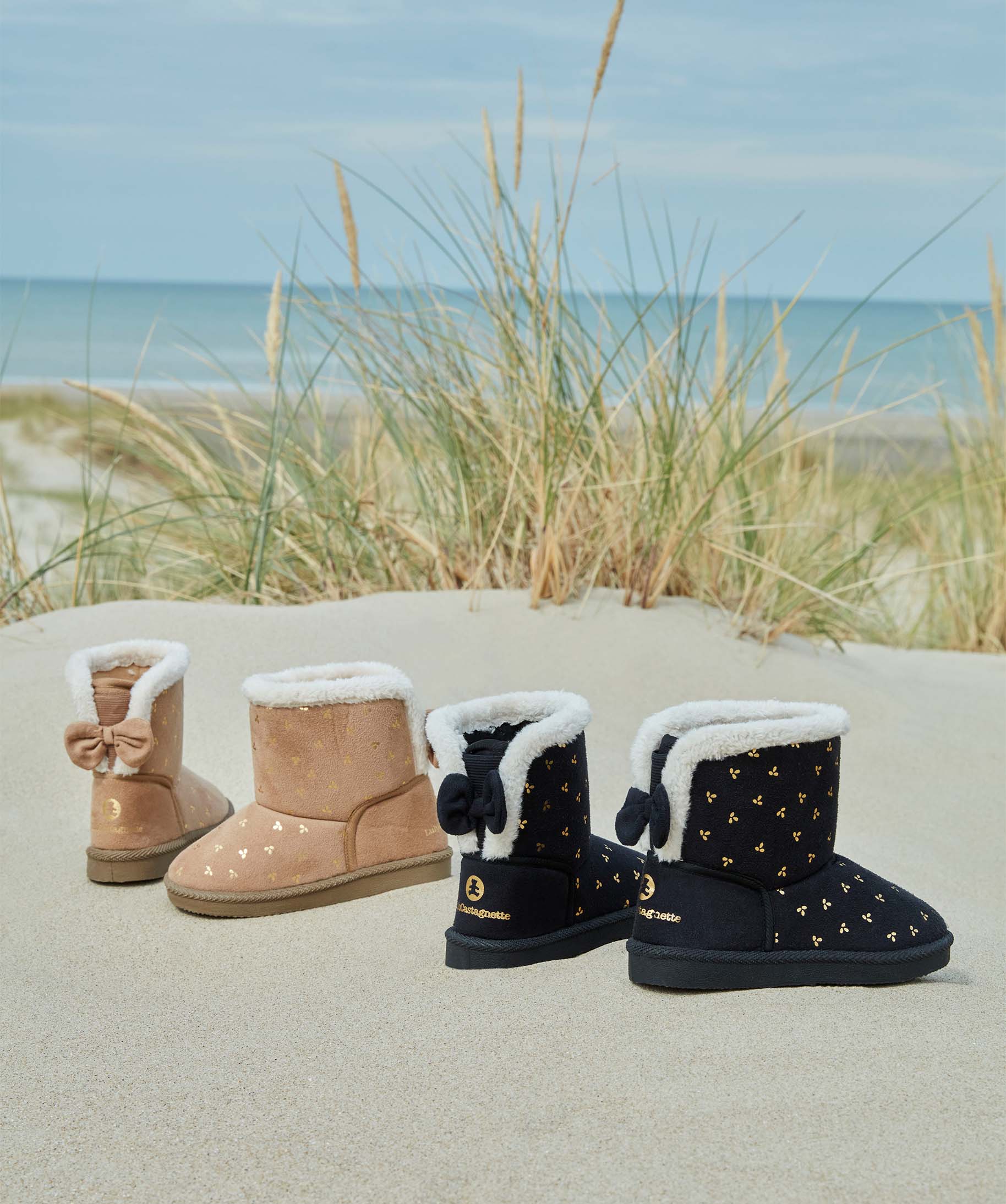Boots fourrées fille à motifs brillants - LuluCastagnette beige | GEMO