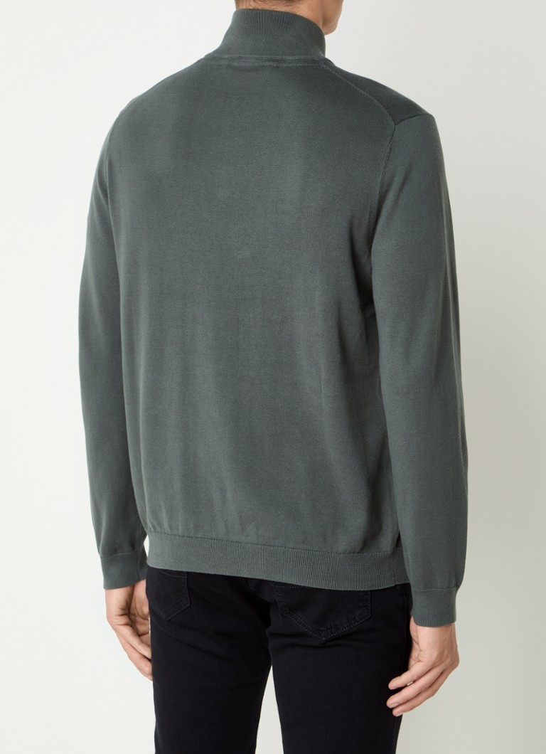 Airforce Fine-knit sweater with half zip and logo