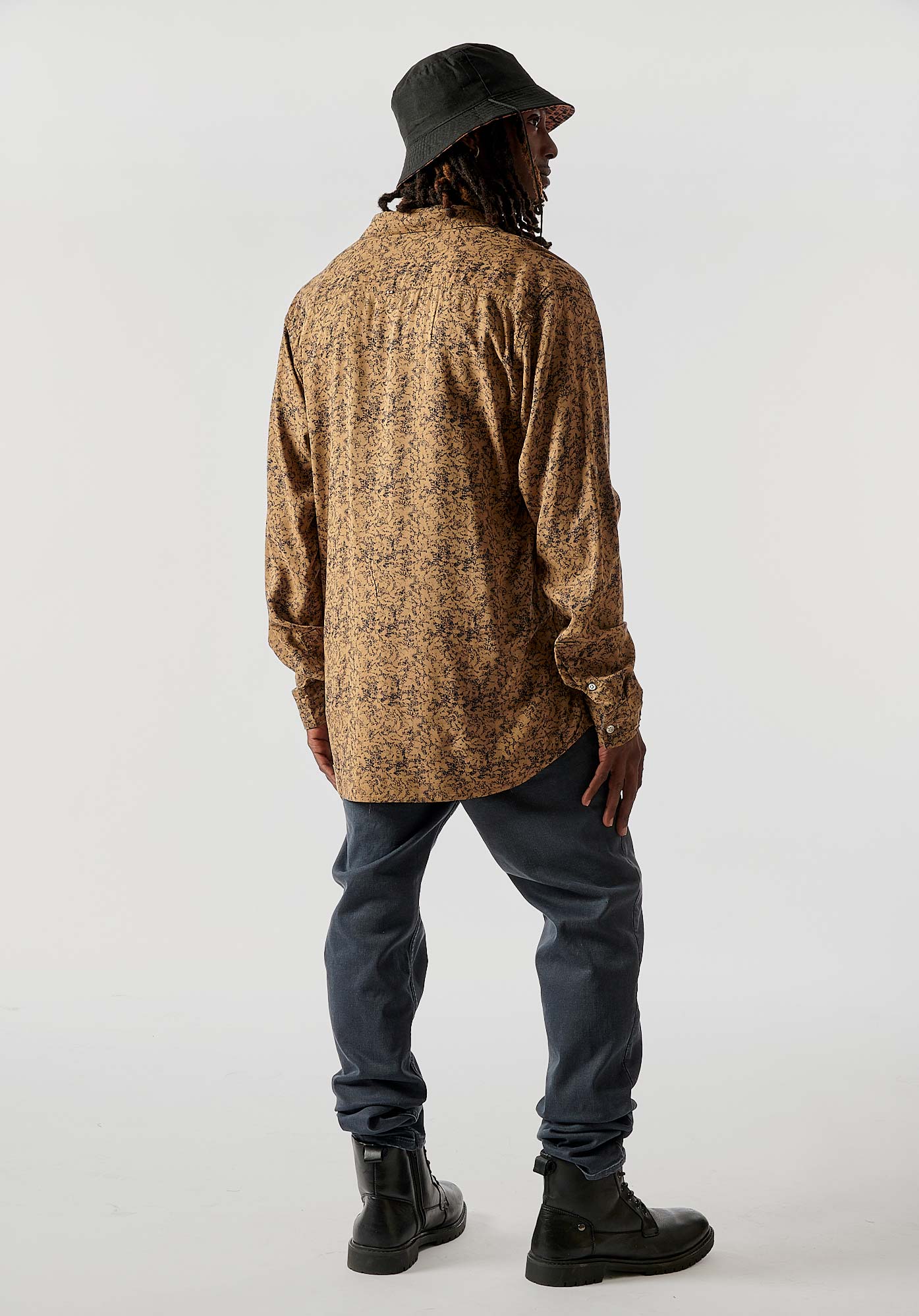 CEBU   Chemise beige imprimée homme