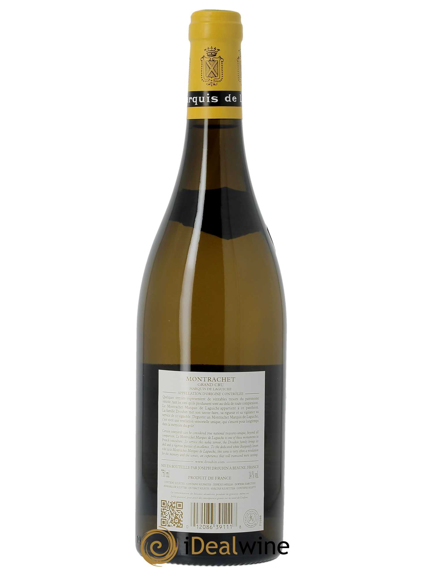 Montrachet Grand Cru Marquis de Laguiche Joseph Drouhin  2020 - Lot de 1 Bouteille