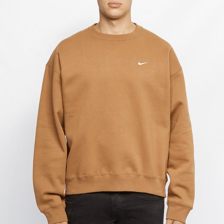 NIKE NRG Solo Swoosh Fleece Crew ale brown/white