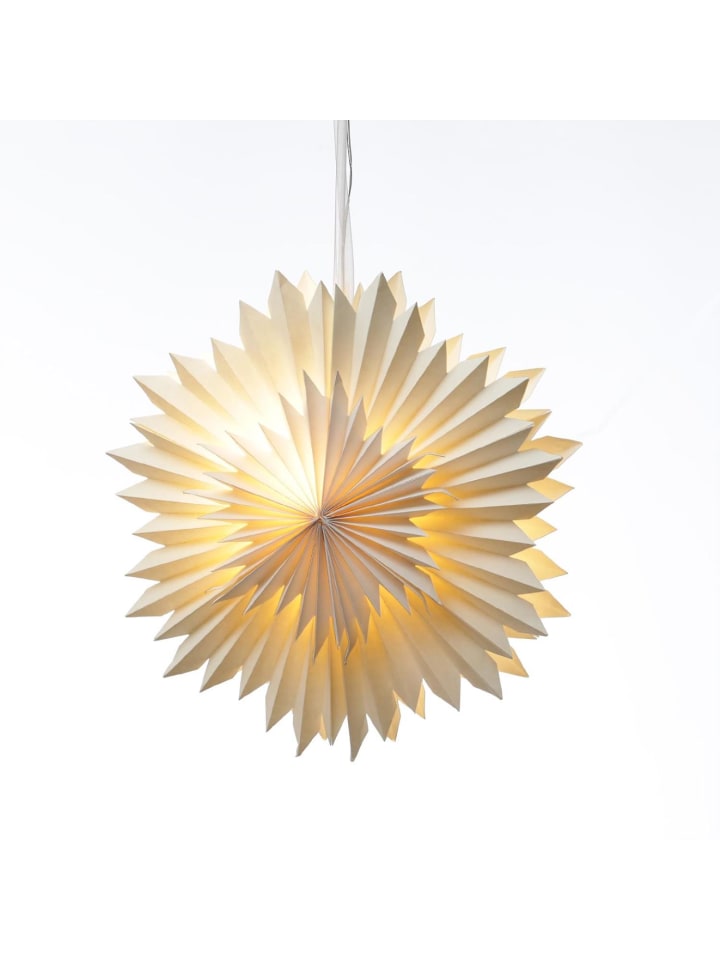 MARELIDA LED Papierstern EISBLUME Weihnachtsstern beleuchtet D: 40cm in weiß günstig kaufen onesize