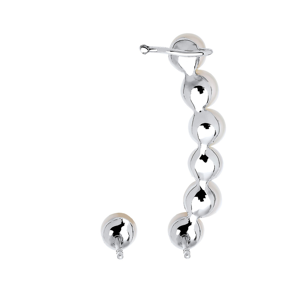 Elli Elli Boucles d'Oreilles Süwasserzuchtperle Earcuff Statement 925 Silber Boucles d'oreilles
