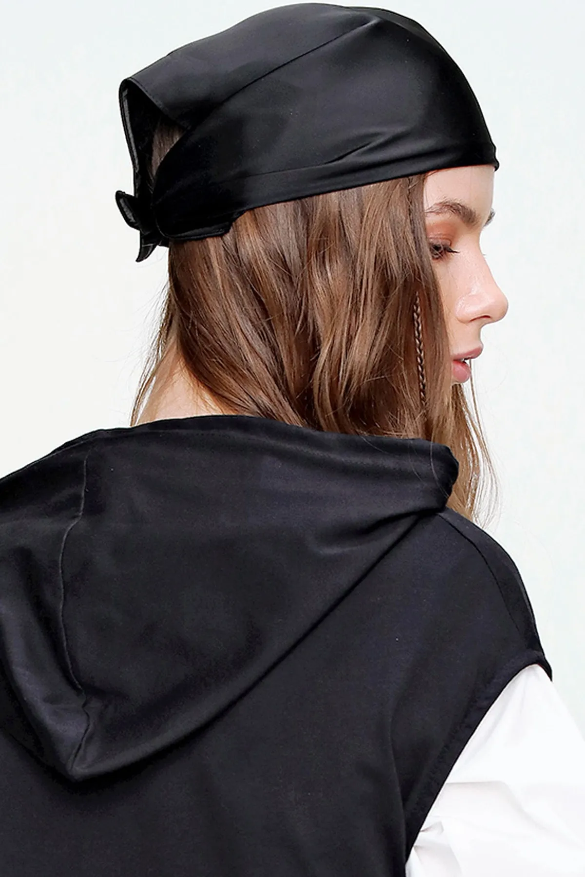 Trend Alaçatı Stili  Tuch - Schwarz - Unifarben