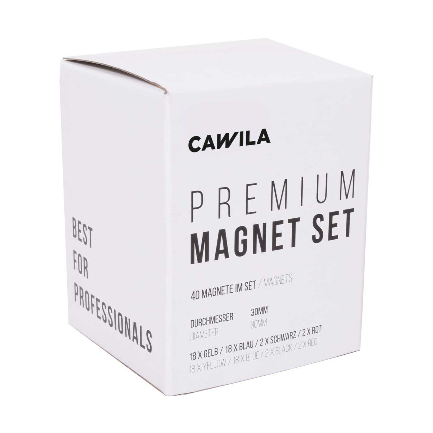 Cawila Premium Magnet Set | 30mm | 40er Set | Gelb Blau