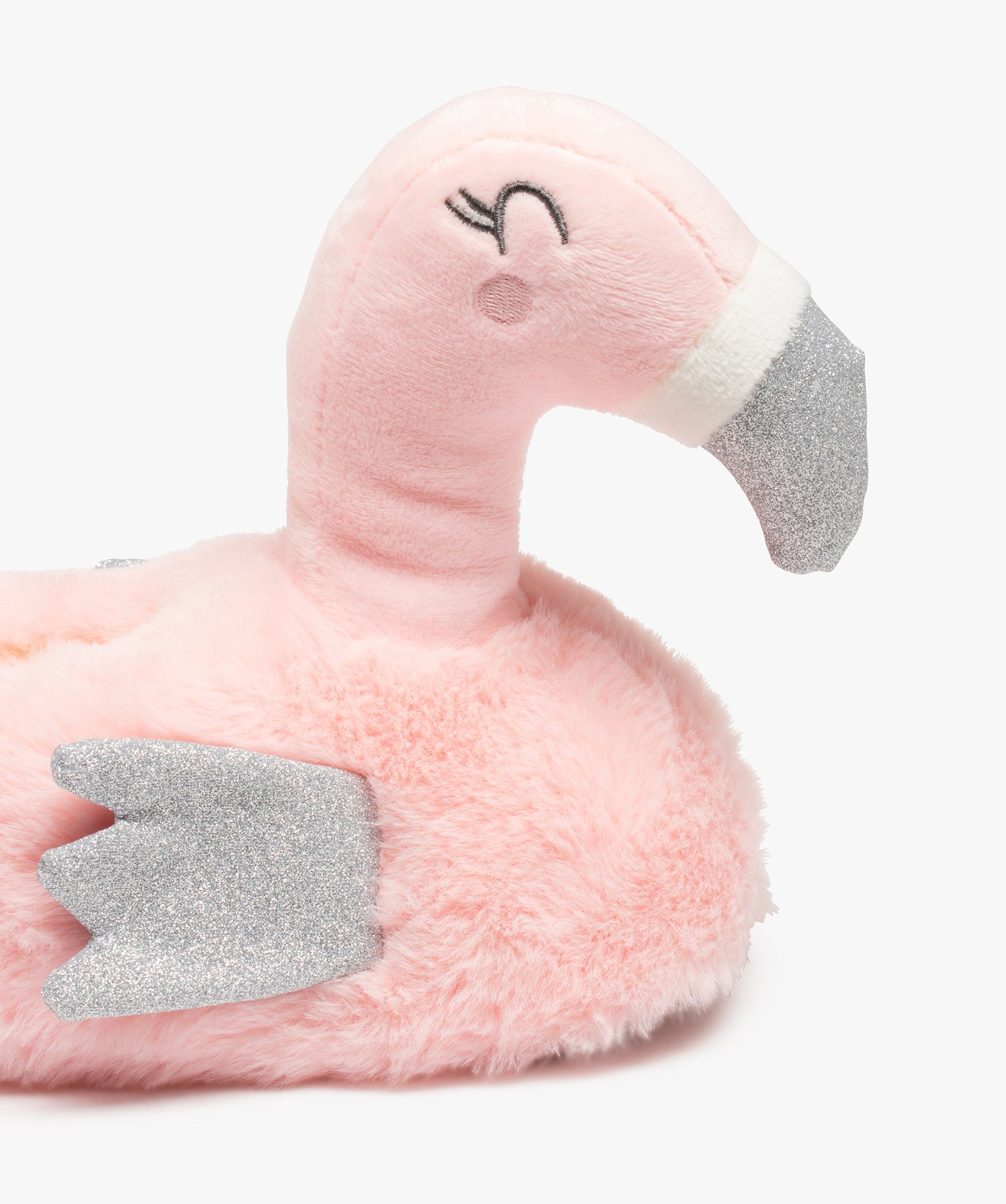Chaussons fille 3D flamant rose avec ailes pailletées rose | GEMO