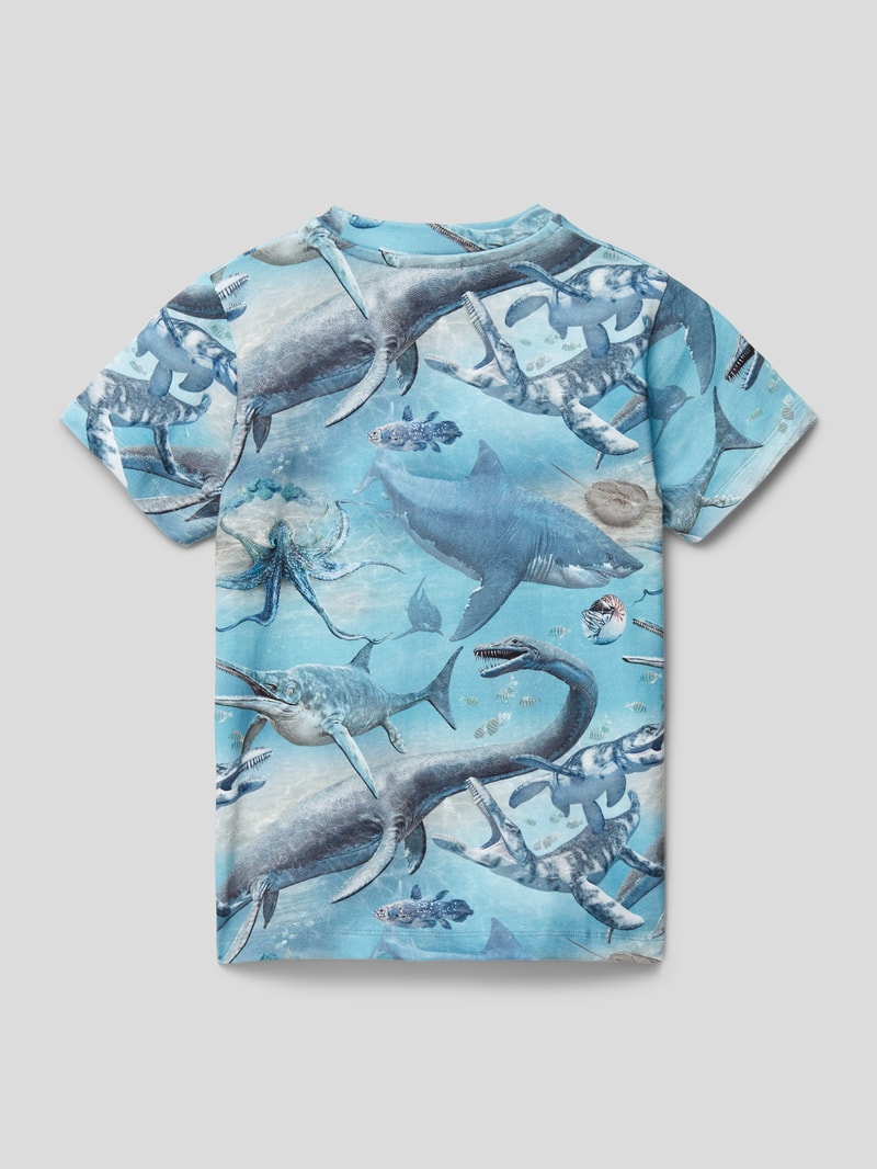 T-Shirt mit Rundhalsausschnitt Modell 'Ralphie' in blau