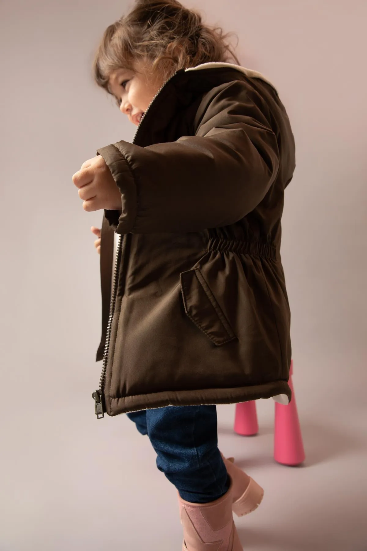 DeFacto  Wasserabweisender Mantel mit Kapuze und Plüschfutter für Babys