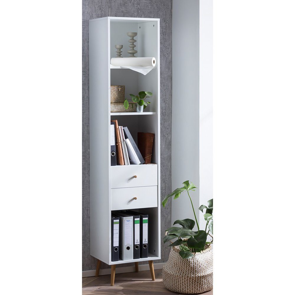 Lomadox Aktenregal JASLO-80, Büro in Kreideweiß, B/H/T: ca. 40,2/194,2/39 cm