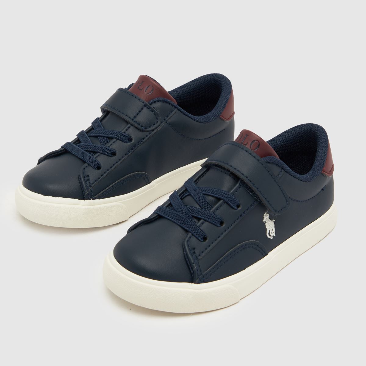 Polo Ralph Lauren marinblå & röda Theron v pojkar småbarnssneakers