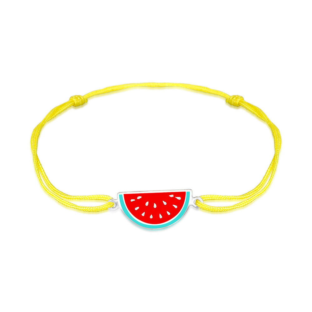 Elli Elli Bracelet Enfants Melon coloré Nylon rose ajustable en argent sterling 925 pl Bracelet