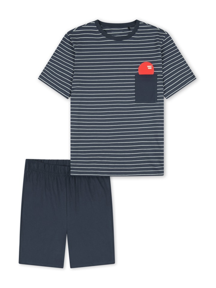Schiesser Schlafanzug Nightwear Cotton in Graphit günstig kaufen 140