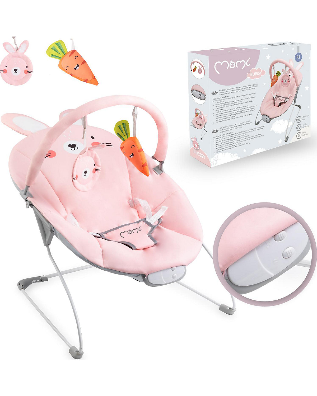 Babywippe GLOSSY, bunny