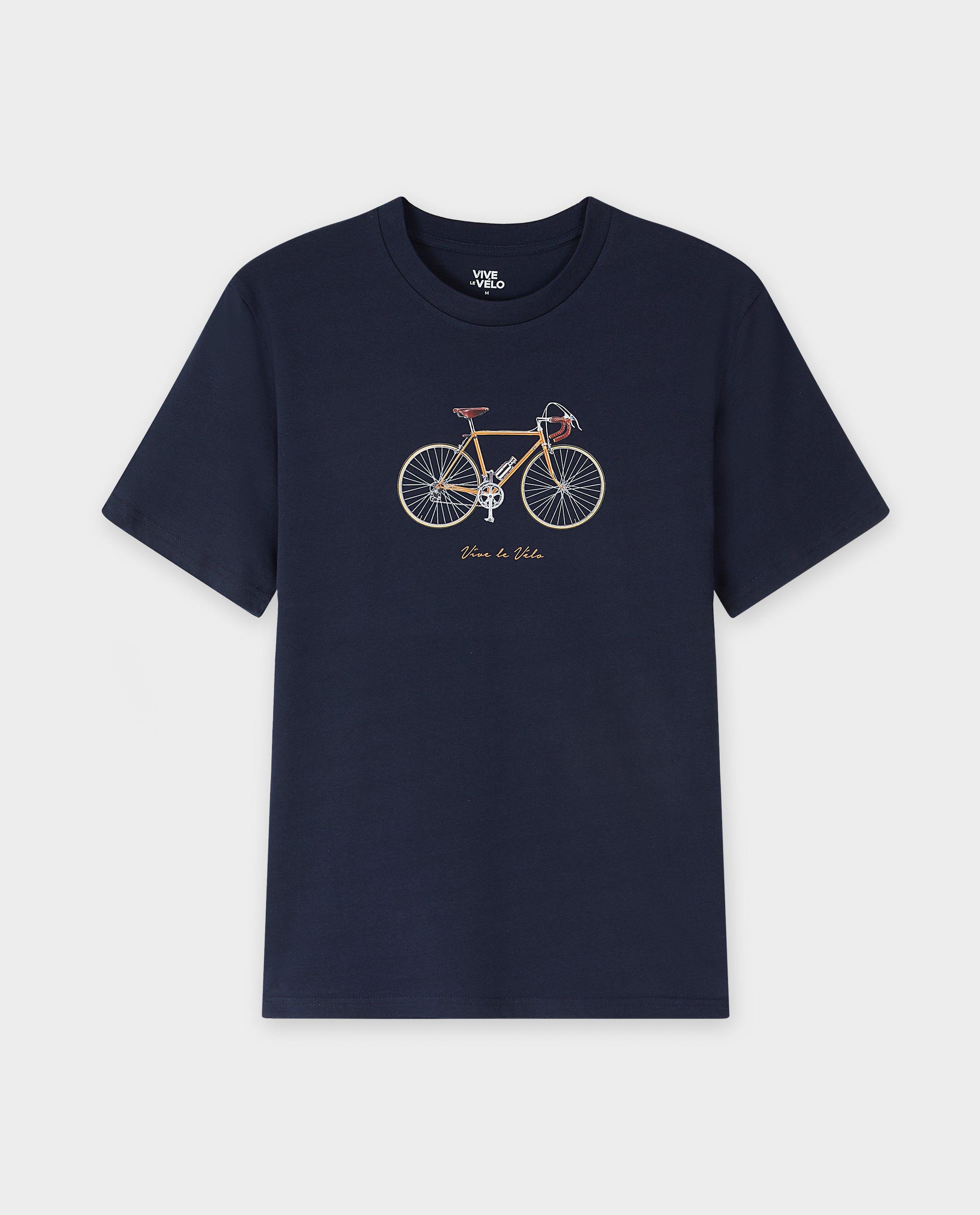 Vive le vélo póló sötétkék mintával