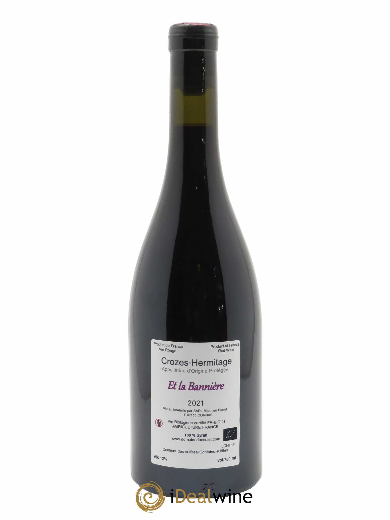 Crozes-Hermitage Et la Bannière Coulet (Domaine du) - Matthieu Barret  2021 - Lot de 1 Bouteille