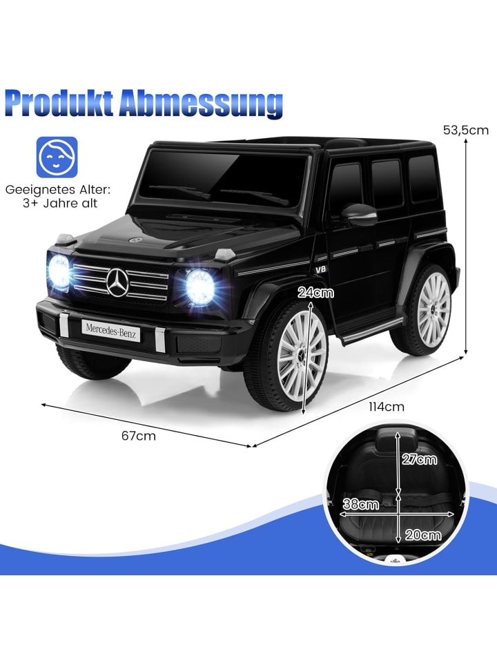 COSTWAY Elektroauto Mercedes Benz G500 ab 3 Jahren in Schwarz günstig kaufen onesize