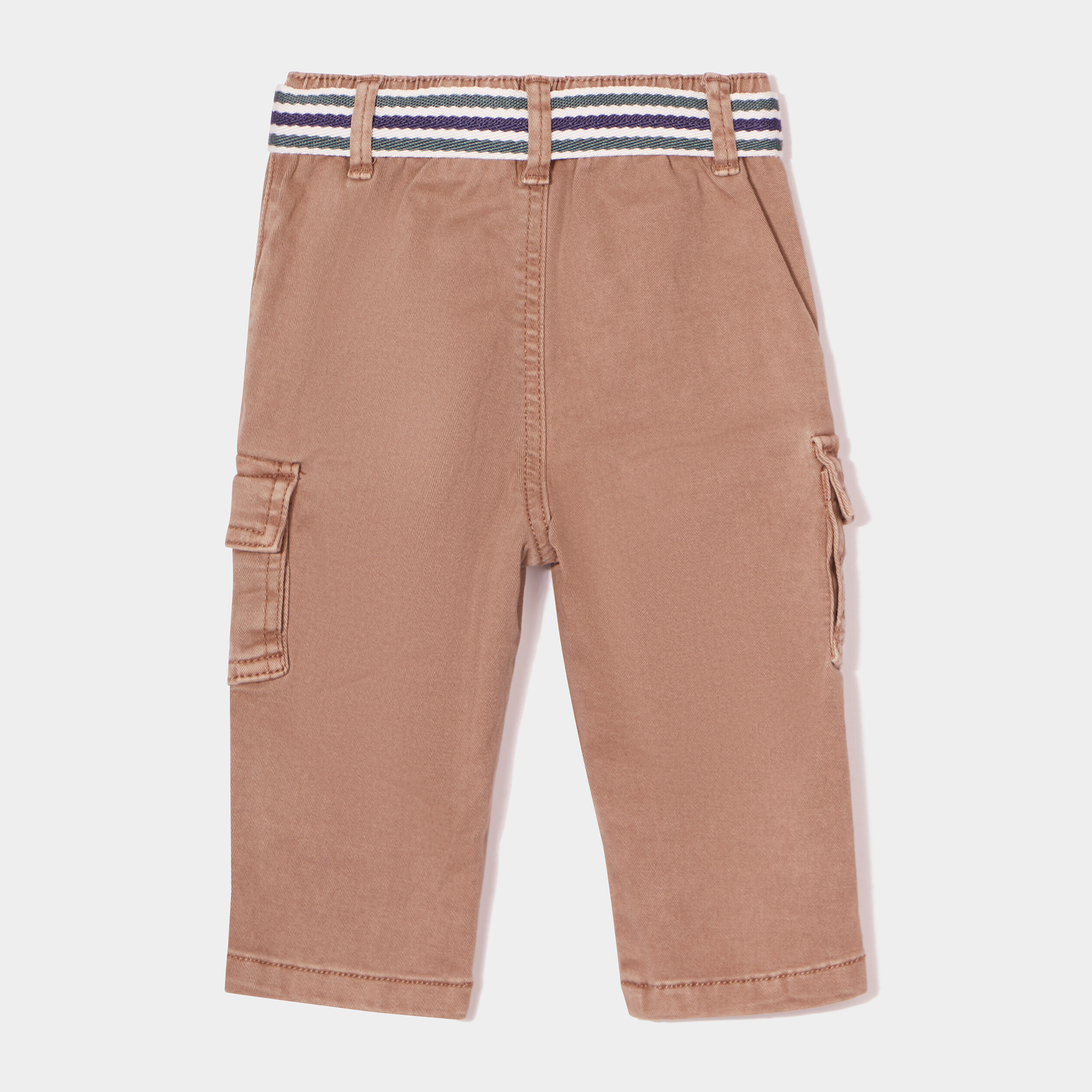 Pantalon cargo ceinturé Creeks taupe bébé garçon | La Halle