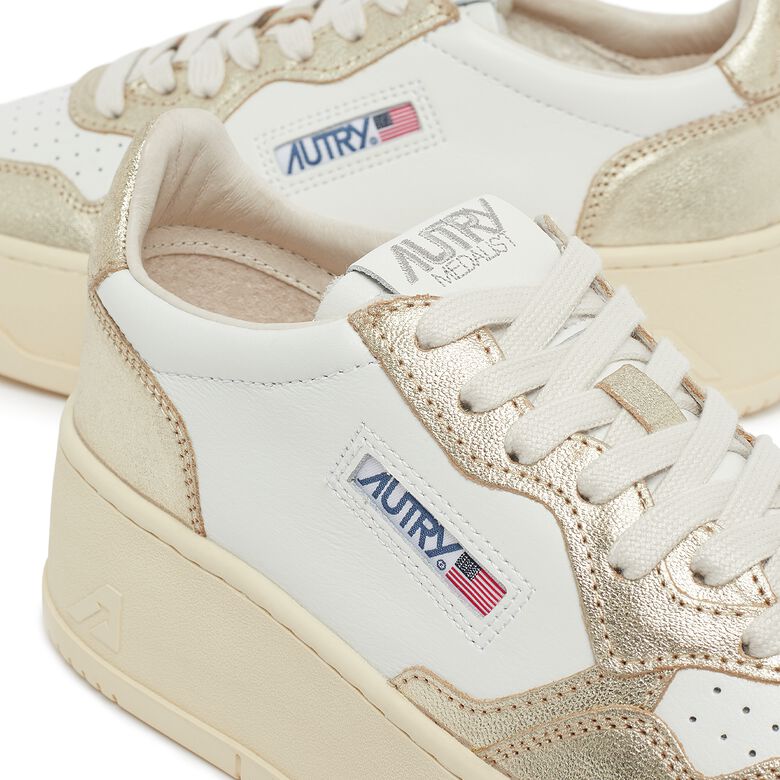 Autry Wmns Medalist Platform Leat/Leat wht/platinum