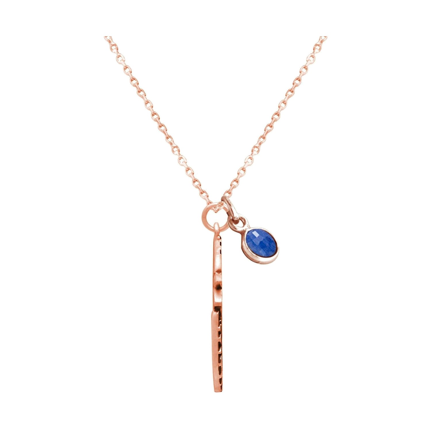 Kette mit Anhänger 'Curly Katze Saphir'