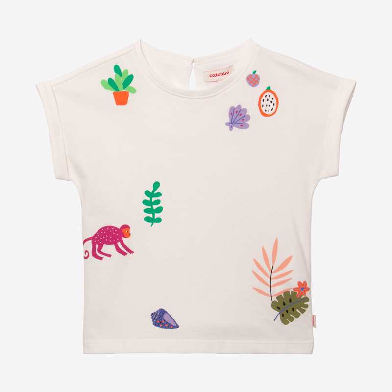 T-shirt bébé fille exotique beige Catimini