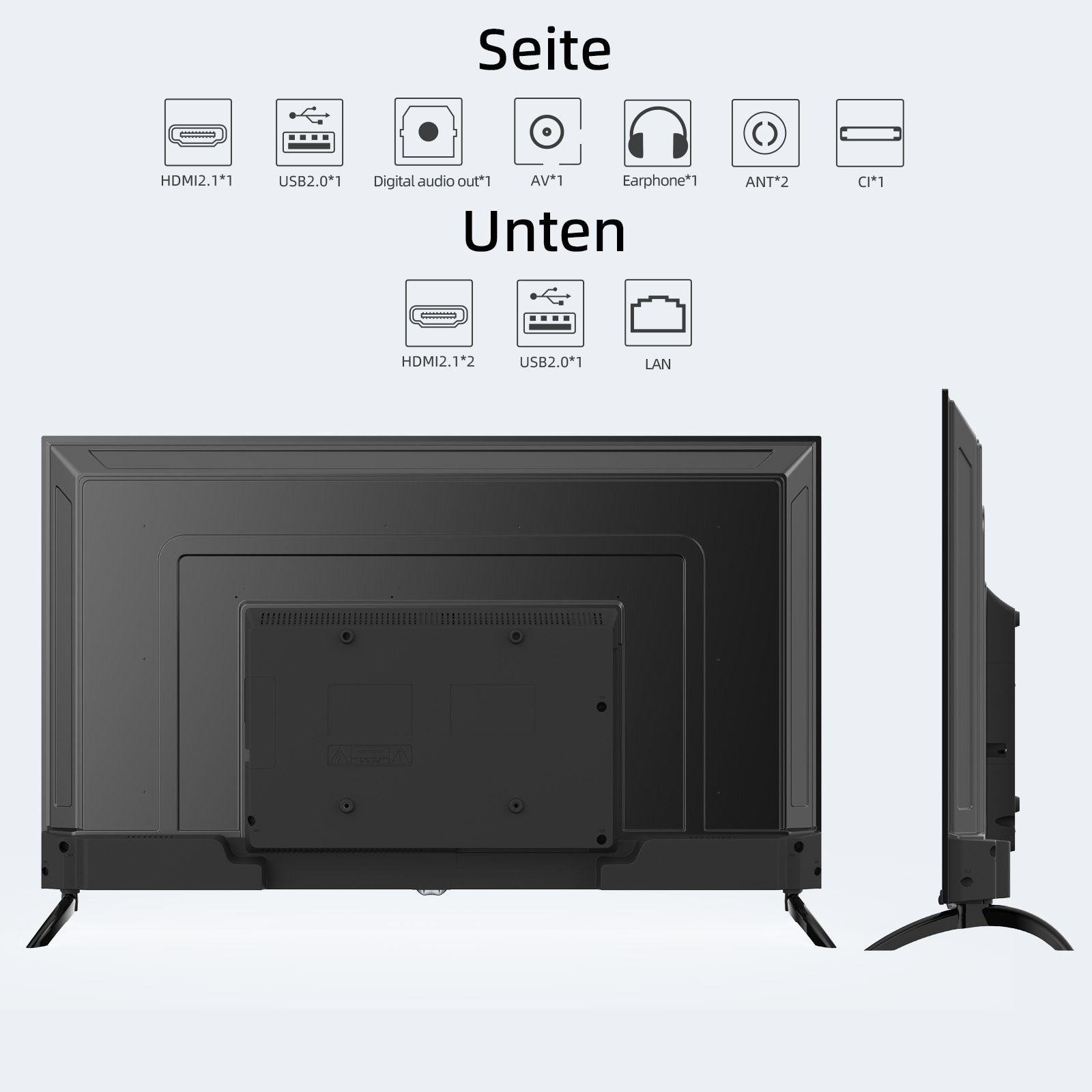 CHiQ U43QM8G QLED-Fernseher (108,00 cm/43 Zoll, 4K Ultra HD, Smart-TV, Google TV, 330nit, WCG,Metall Rahmenlos Design,Google Assistant)