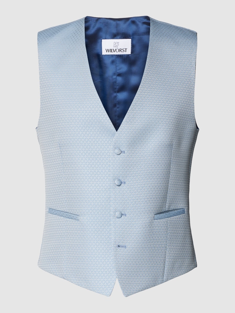 Anzugweste mit Allover-Muster in blau