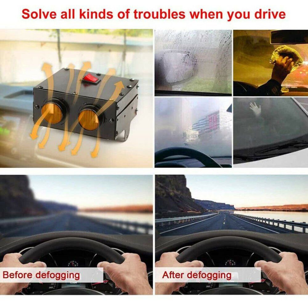 meeteu Heizgerät 12V 500W KFZ AutoZusatzheizung, Heizlüfter Defroster Demister Heizer Scheibenenteiser