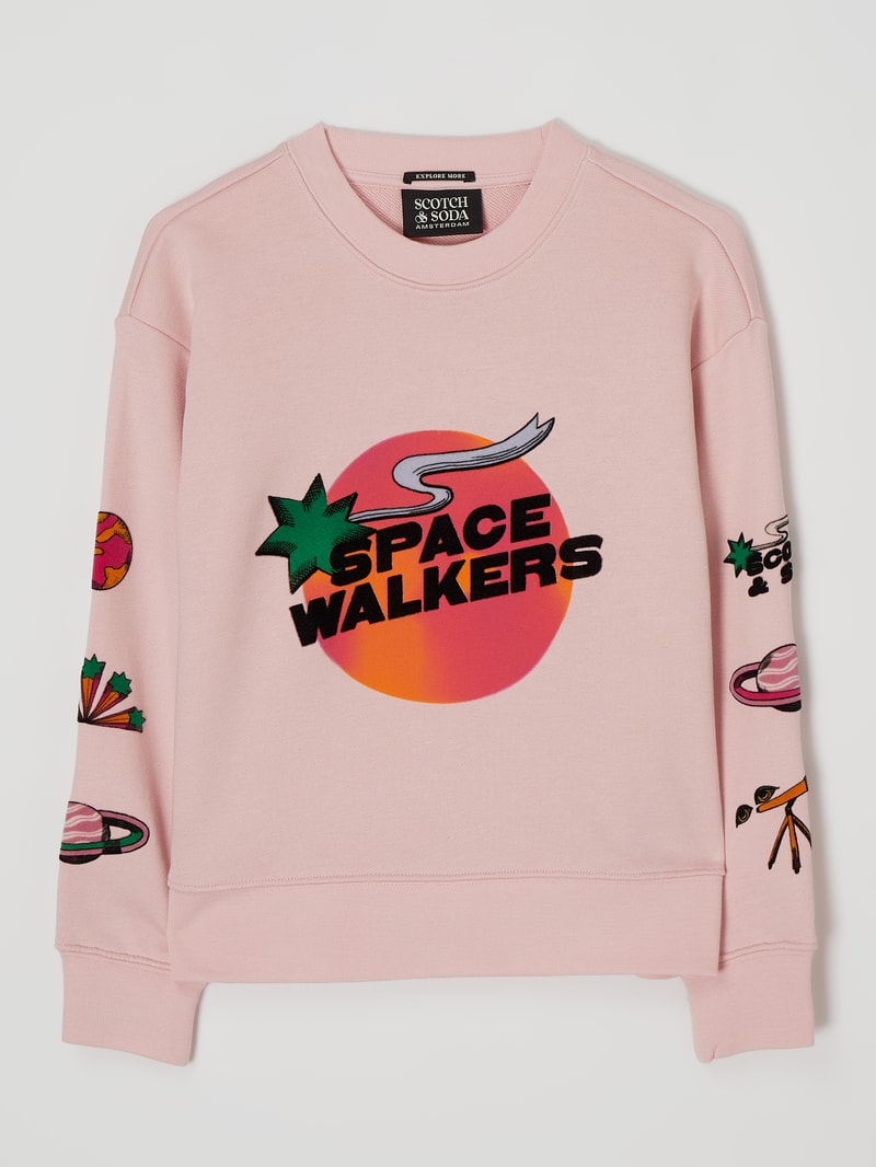 Sweatshirt mit Message in rosa