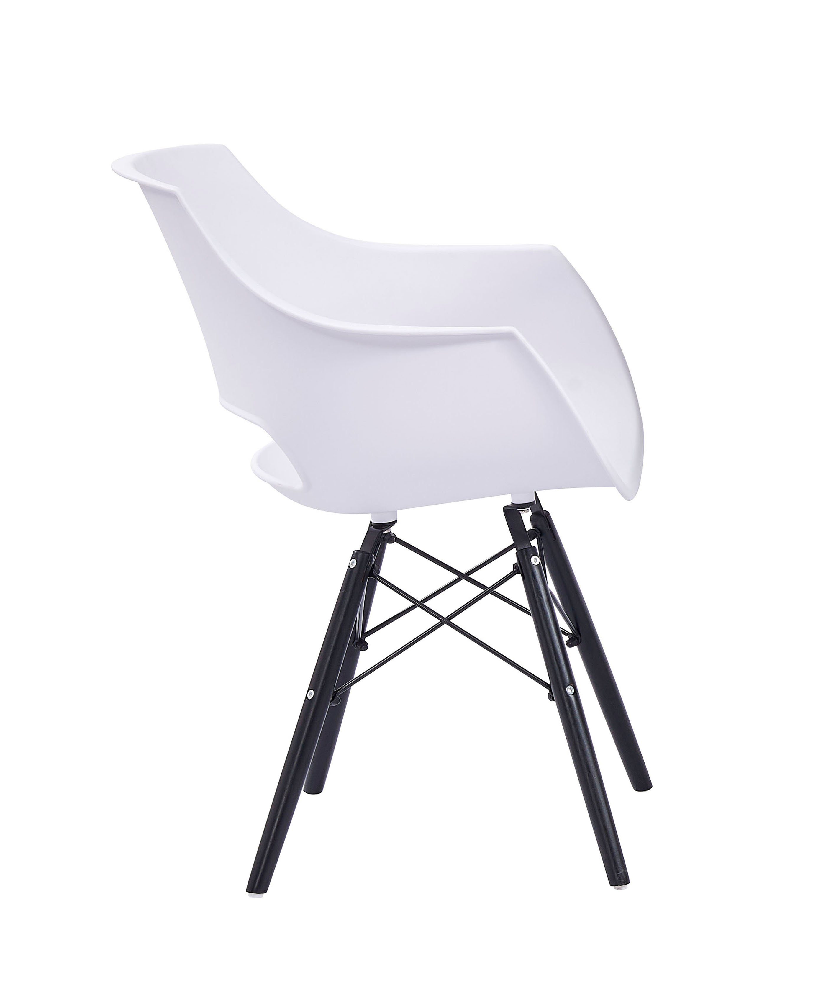 Junado® Schalenstuhl Lea, aus Kunstoff im Retro-Design, Metallfüße, verschiedene Farben