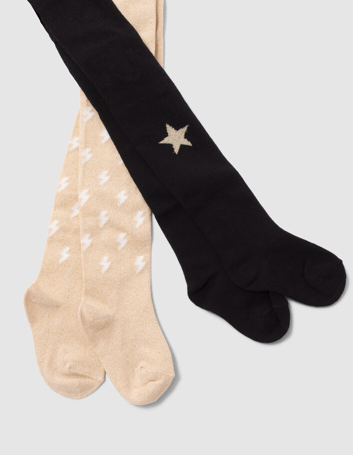 Collants dorés et noirs bébé fille