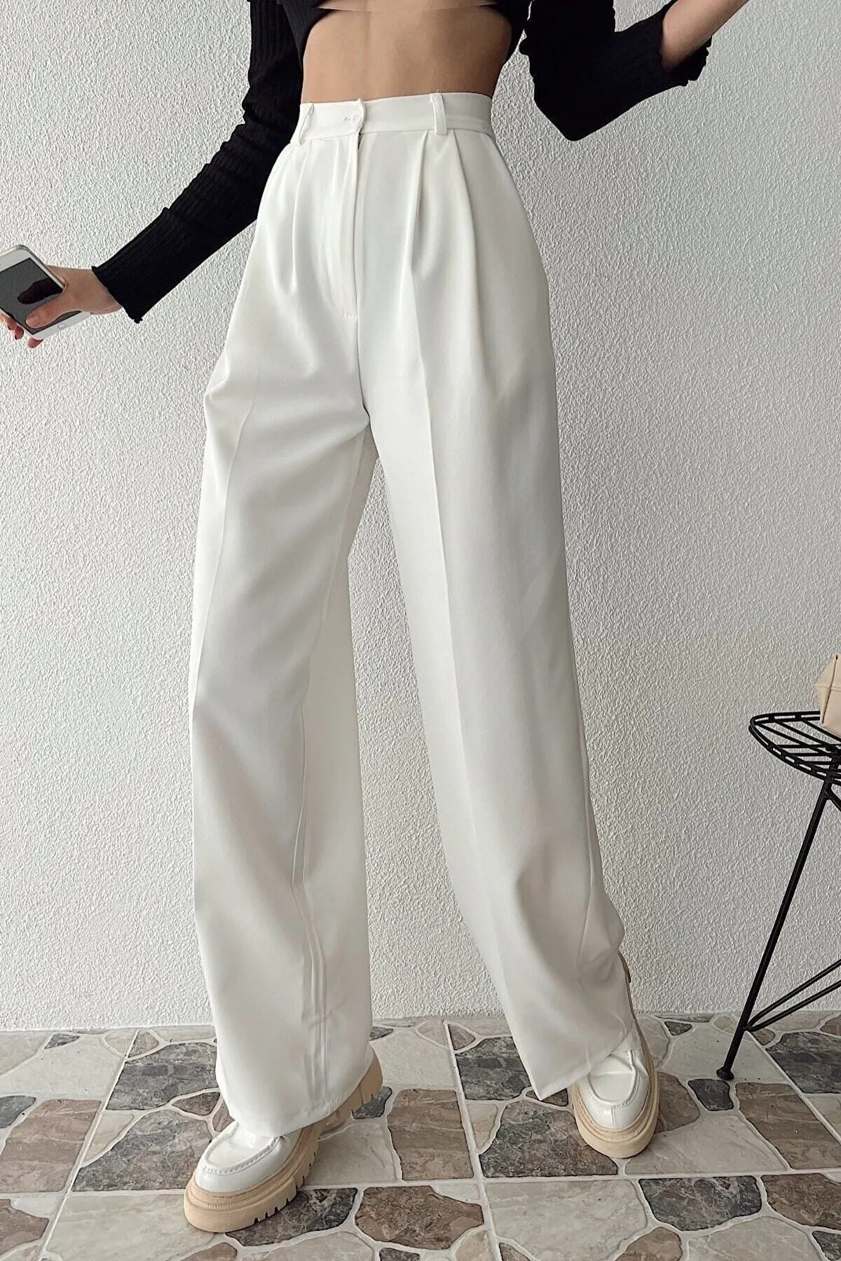 Chiklet  Palazzo-Hose mit weitem Bein und hoher Taille