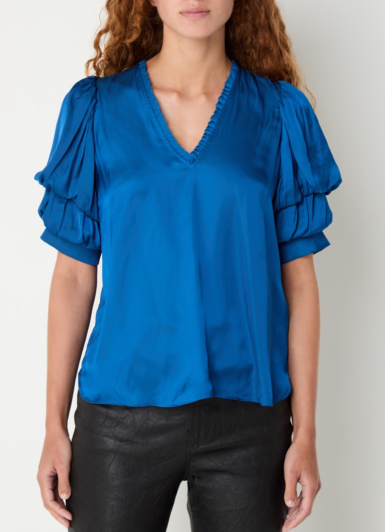 Zadig&Voltaire Taste satin tunic with balloon sleeves
