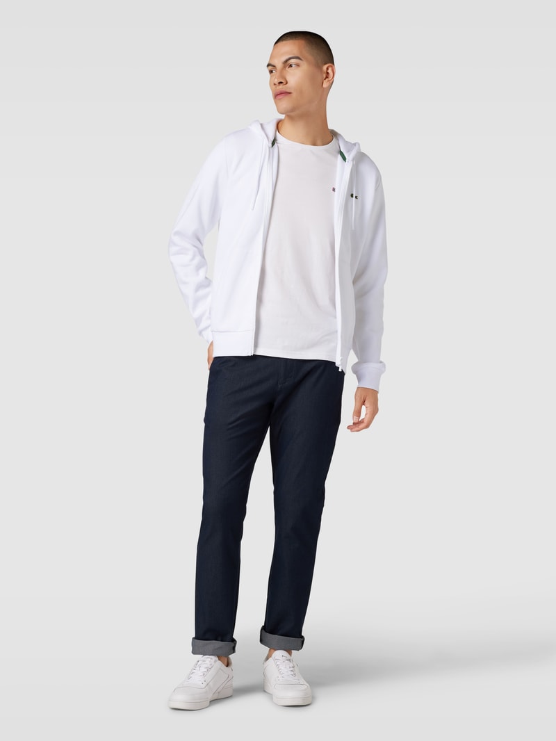Sweatjacke mit Logo-Stitching in weiß