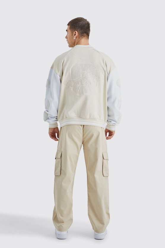 Kastige Oversize Jersey-Bomberjacke