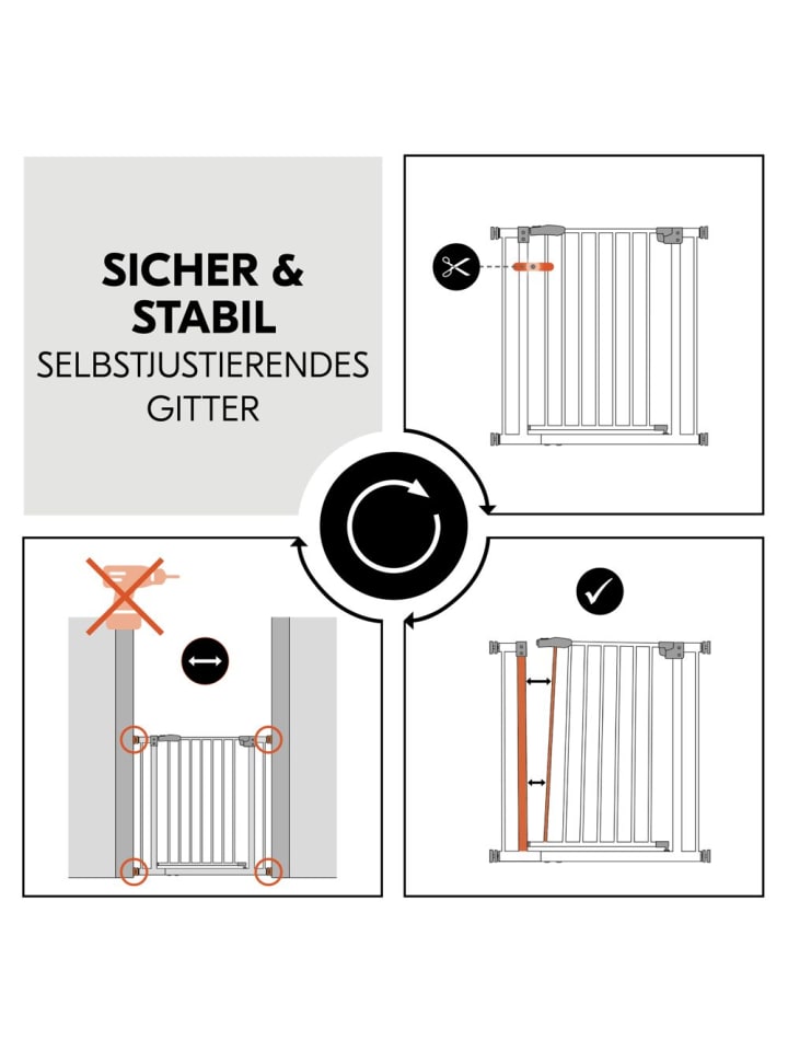 Hauck Türschutzgitter / Treppenschutzgitter Clear Step 2 in schwarz günstig kaufen onesize