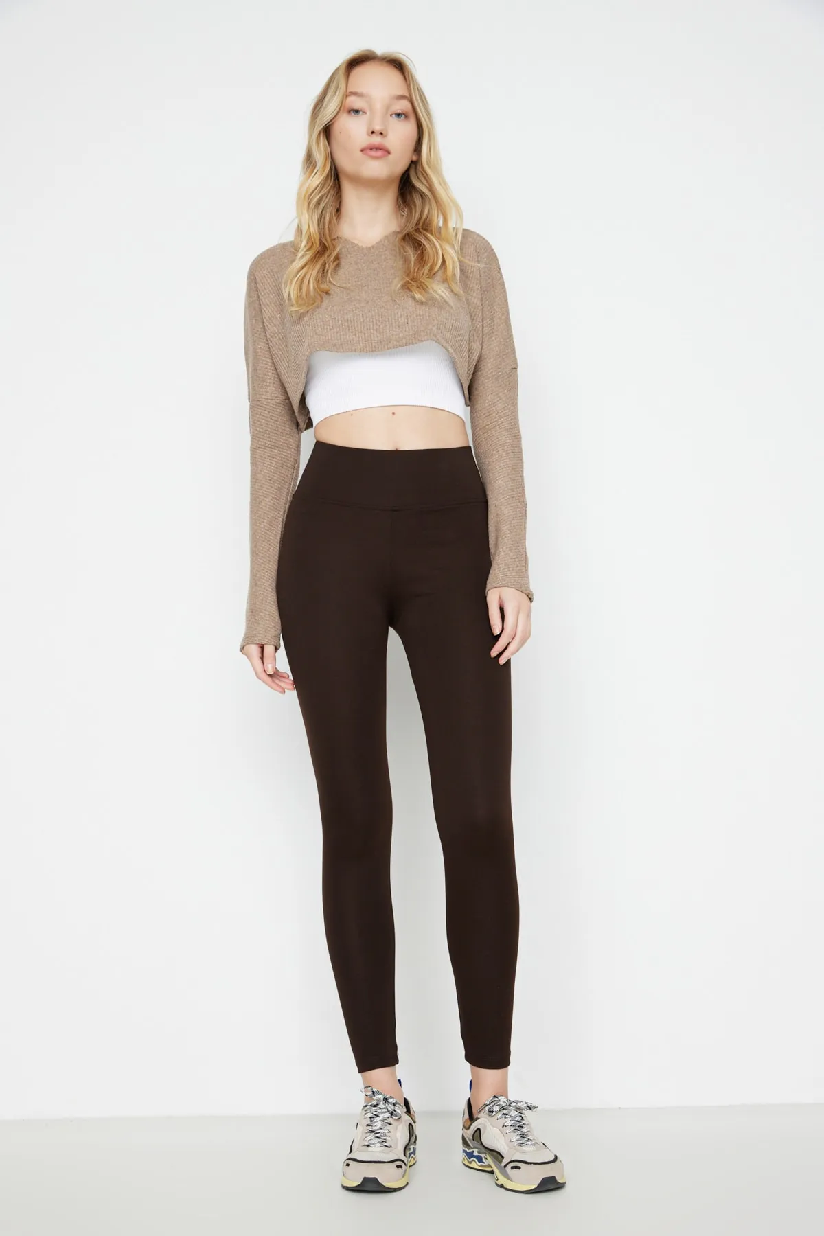 Trendyol Collection  Leggings - Braun - Hoher Bund