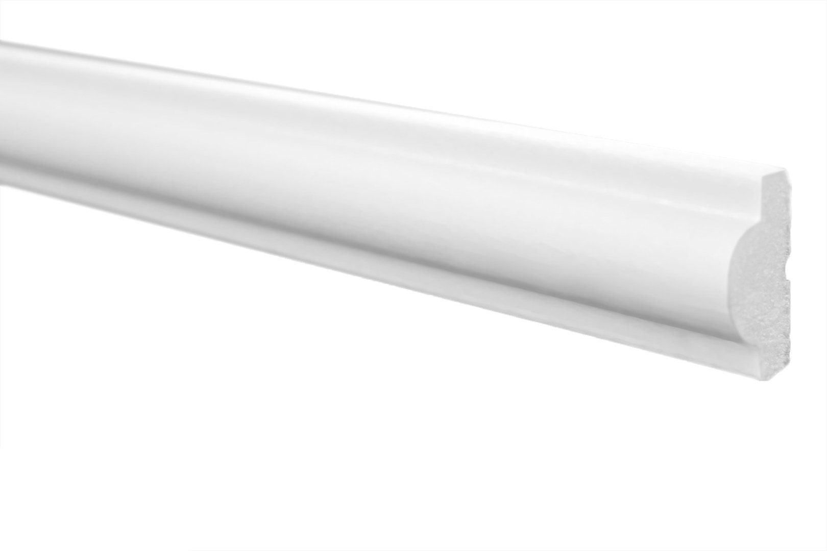 marbet design Zierleiste E-27, Wand- und Deckenumrandung aus Styropor (EPS) - 2 Meter Flachleiste, leicht & formfestes, weißes Zierprofil - Wandleiste