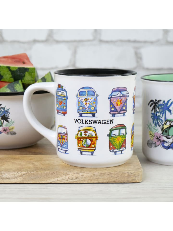 Geda Labels Tasse VW Sketch Emaille-Optik 400ml in Weiß - 400ml günstig kaufen onesize