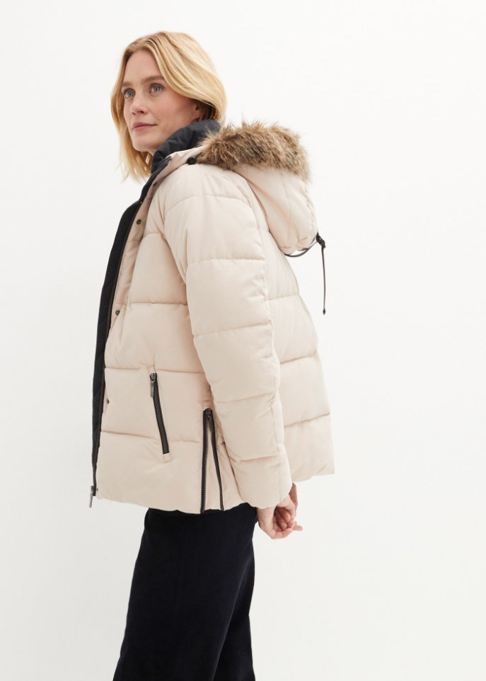 Steppjacke aus recyceltem Polyester mit Kontrastdetails