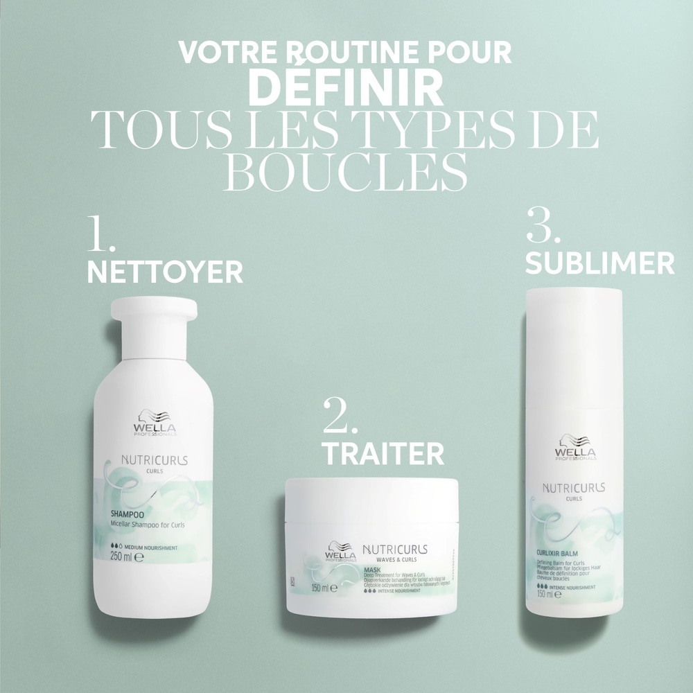 Wella Nutricurls Masque anti-frisottis pour cheveux ondulés et bouclés Masque