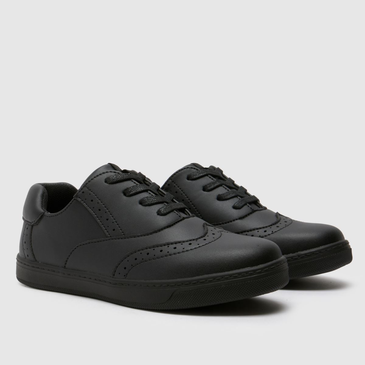Schuh svarta brogues för pojkar och ungdom