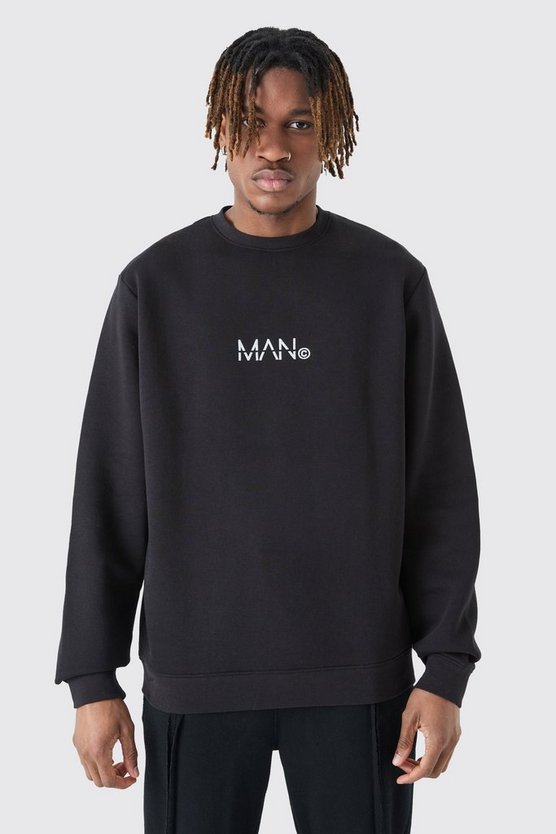 Tall schwarzes Man Dash Rundhals Sweatshirt
