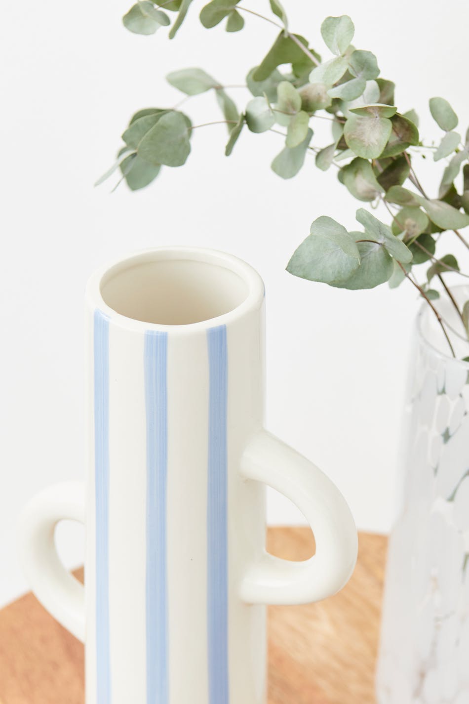 Striped ceramic vase