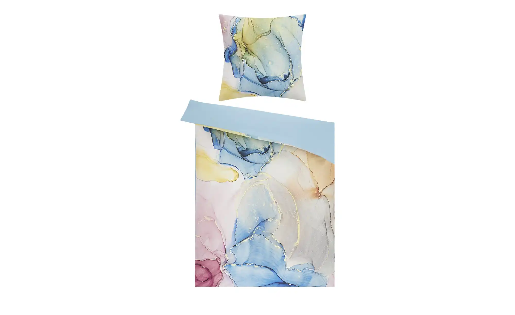 indigo Mako-Satin Wende-Bettwäsche Oil Whirl