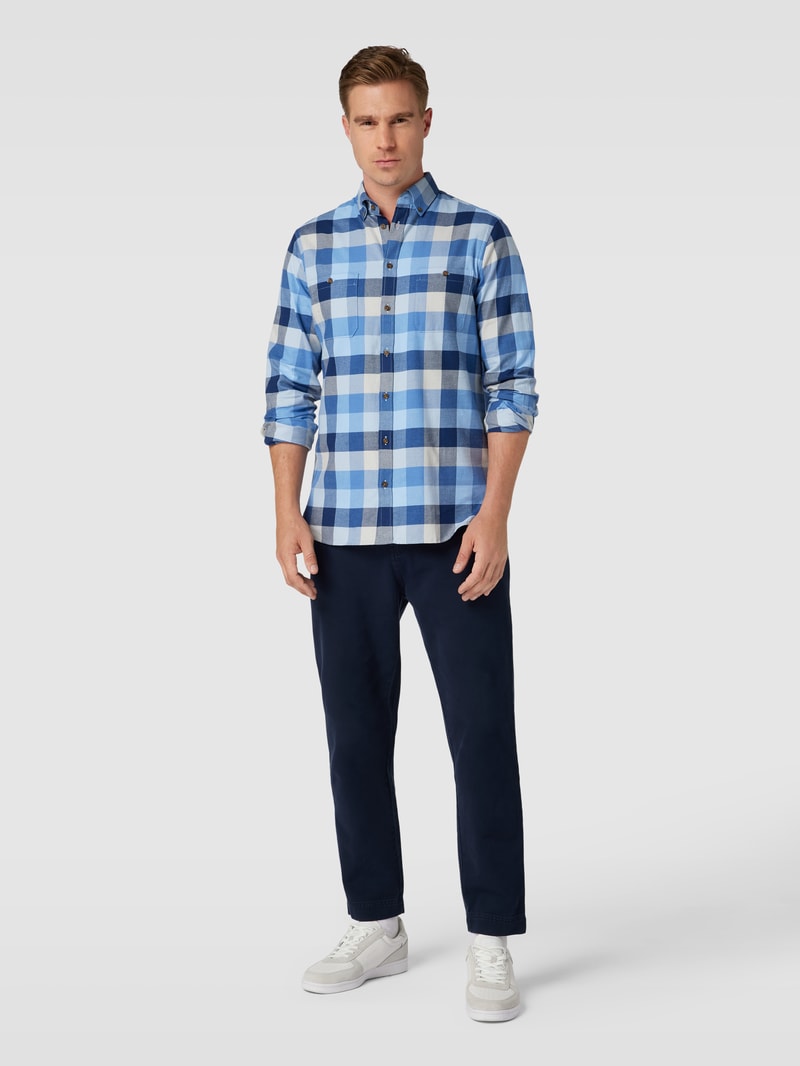 Flanellhemd mit Button-Down-Kragen in jeans
