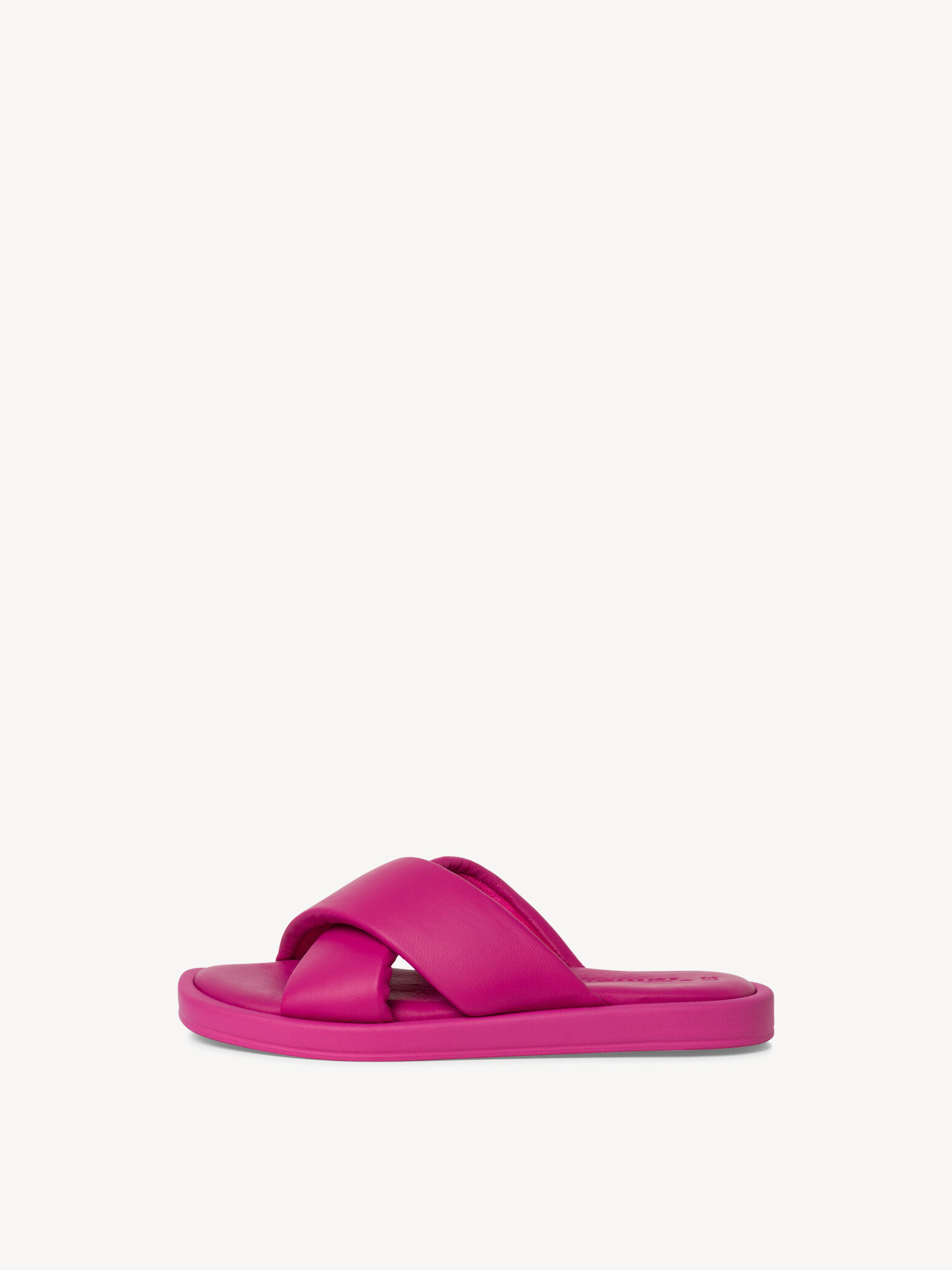 Mule en cuir - rose fuchsia