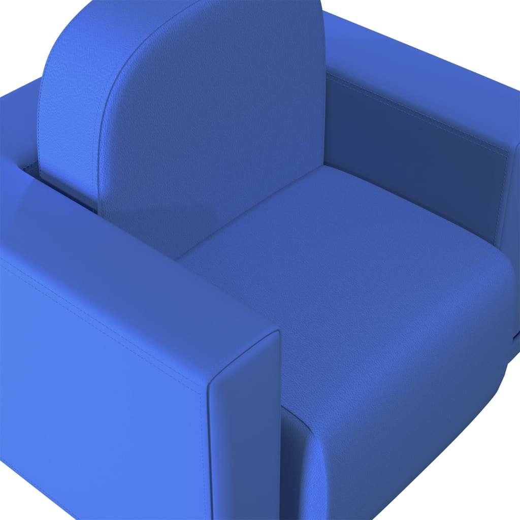 vidaXL Sofa 2-in-1 Kindersofa Blau Kunstleder