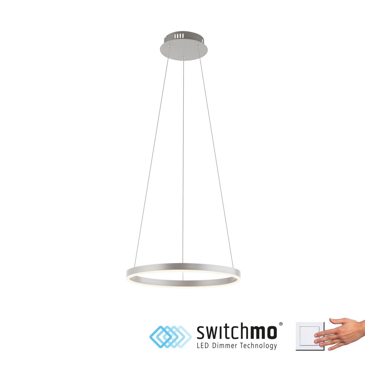 JUST LIGHT LeuchtenDirekt LED Pendelleuchte RITUS, rund, 3-Stufen-Dimmer, 3000Kelvin Ø39,3cm, Innenleuchte, IP20