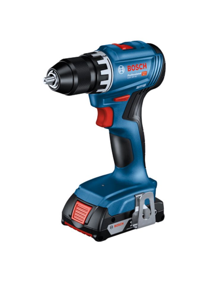 Bosch GSR 18V-45 akkus fúró-csavarozó, 18 V, 2,0 Ah, Li-ion akkumulátorral, L-dobozban